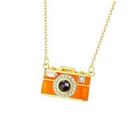 XuQiZZpp Collier avec projecteur 100 langues - Élégant - Bijoux clavicules - Matériaux en cuivre robuste pour la communication culturelle