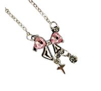 XuQiZZpp Collier tendance en forme de nœud rose pour mariage, bijou esthétique adapté pour améliorer le charme féminin et le look sophistiqué, One Size, Comme décrit, Comme décrit.