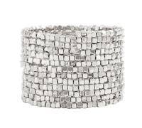 XuQiZZpp Design géométrique contemporain carré artisanal robuste résistant à l'usure bijoux pour les amateurs de mode moderne résistant CCB chaîne de main, taille unique, Comme décrit