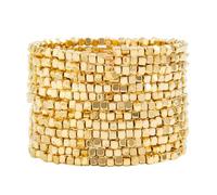 XuQiZZpp Design géométrique contemporain carré artisanal robuste résistant à l'usure bijoux pour les amateurs de mode moderne résistant CCB chaîne de main, taille unique, Comme décrit