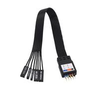 XuQiZZpp Durabilité 9 broches de câble d'extension de panneau avant pour commutateurs d'alimentation de carte mère, lecteur LED et réinitialisation du câble de connexion de la carte mère