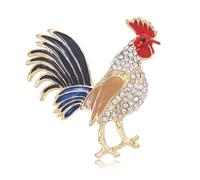 XuQiZZpp Élégante broche en forme de coq en alliage avec cristaux pour homme et femme, bijou multifonction pour toutes les occasions