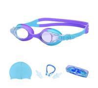 XuQiZZpp Ensemble de lunettes de natation étanches avec chapeau de natation étanche pour enfants, garçons et filles