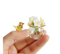 XuQiZZpp Figurines d ' Oiseaux en Oubliez-Moi Pas, Bouquet de Verre, Objets de Collection, décoration de Table, centres de Table, décorations pour la Maison, Figurines en, Oubliez-Moi
