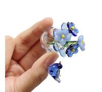 XuQiZZpp Figurines d ' Oiseaux en Oubliez-Moi Pas, Bouquet de Verre, Objets de Collection, décoration de Table, centres de Table, décorations pour la Maison, Figurines en, Oubliez-Moi