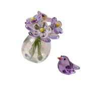 XuQiZZpp Figurines d ' Oiseaux en Oubliez-Moi Pas, Bouquet de Verre, Objets de Collection, décoration de Table, centres de Table, décorations pour la Maison, Figurines en, Oubliez-Moi