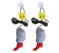 XuQiZZpp Lot de 2 jouets pour chats avec corde élastique réglable pour cadre de porte - Jouet couineur pour animal de compagnie actif