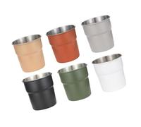 XuQiZZpp Lot de 5/6 tasses à eau empilables en acier inoxydable 300 ml pour thé, café, lait, bière