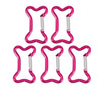 XuQiZZpp Lot de 5 mousquetons en forme d'os avec mousqueton en métal pour sac à main, matériel de sac à main, boucle de suspension en aluminium pour bouteille d'eau