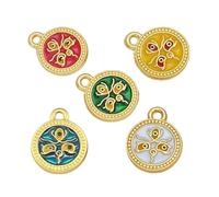 XuQiZZpp Lot de 5 pendentifs pratiques en alliage avec inscription « God of Wealth » pour les amateurs de bijoux à la recherche de chance et de fortune