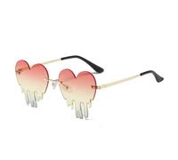 XuQiZZpp Lunettes de soleil dégoulinantes de forme pour femmes et adolescents, événement sans monture à la mode pour Festival de musique et événement Dripping Love
