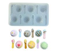 XuQiZZpp Moule à bijoux en forme de boule de crème glacée en résine époxy flexible en silicone pratique pour chocolats et savons faits à la main