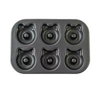 XuQiZZpp Moule à biscuits 6 cavités en acier au carbone anti-adhésif solide - Idéal pour les projets de pâtisserie en famille et les fêtes d'enfants - Moule à gâteau avec façade antiadhésive solide