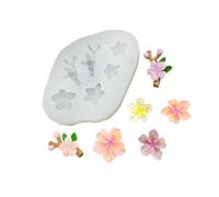 XuQiZZpp Moule en silicone à 6 cavités en forme de feuilles et fleurs pour fabrication de bougies, savons, chocolats, moules en résine
