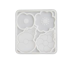 XuQiZZpp Moule en silicone en forme de coquelicot réaliste pour décoration de la maison, bijoux, moule en époxy