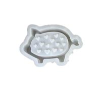 XuQiZZpp Moule en silicone multi-usages en forme de cochons pour divers matériaux comme le plâtre et l'argile avec motifs de cœurs irréguliers