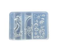 XuQiZZpp Moule en silicone réutilisable pour nail art avec motif vie marine