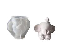 XuQiZZpp Moule en silicone souple en forme d'éléphant pour travaux manuels et décorations en plâtre