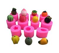 XuQiZZpp Moules miniatures réutilisables en silicone en forme de fruits - 11 formes - Passe au lave-vaisselle - Gadgets de cuisine