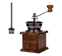 XuQiZZpp Moulin à café manuel réglable en bois avec brosse intégrée pour préserver les huiles de café grossières à fines