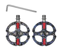 XuQiZZpp Pédales de vélo en alliage d'aluminium - 3 systèmes de roulement - Plate-forme large - Crampons antidérapants - Roulement scellé pour vélo de montagne