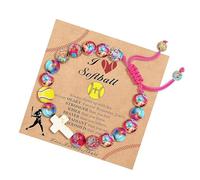 XuQiZZpp Pendentif crucifix tressé sur le thème du football/baseball/basket-ball pour homme et femme en cristal synthétique, taille unique, Comme décrit