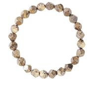 XuQiZZpp Perle à facettes en pierre naturelle pyrite pour homme - Longueur réglable - Accessoire de poignet pour homme - Perle de pyrite irrégulière
