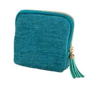 XuQiZZpp Pochettes de rangement doublées en velours avec pompons décoratifs à fermeture éclair - Design compact pour boucles d'oreilles, bagues, bracelets