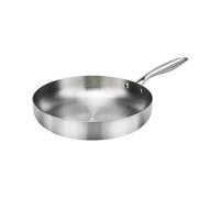 XuQiZZpp Poêle à frire en acier inoxydable - Répartition uniforme de la chaleur - Antiadhésive - Ustensiles de cuisine à fond plat - Wok non revêtu