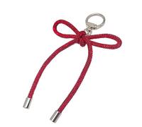 XuQiZZpp Porte-clés élégant orné de strass étincelants avec nœud et corde, Rouge, taille unique
