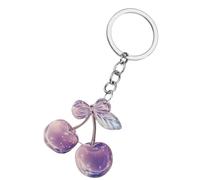XuQiZZpp Porte-clés en acrylique motif cerises - Œuvre d'art double face - Matériaux résistants à la décoloration - Idéal pour les amateurs de plein air, violet, taille unique