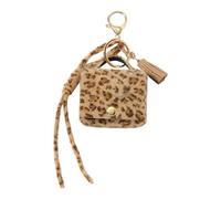 XuQiZZpp Porte-monnaie à la mode motif léopard avec breloque étoile interchangeable pour un style personnalisé