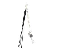 XuQiZZpp Porte-perles en pierre tressée en alliage ciré pour clés, sacs à dos, bijoux et accessoires