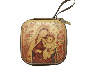 XuQiZZpp Sac multi-usages pour chapelet de prière, étui carré portable de rencontres spirituelles de temple, Carmel, Taglia Unica