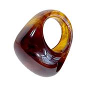 XuQiZZpp Style rétro géométrique bijoux conviviaux bagues en résine acrylique inspirées de l'art pour anniversaires, fêtes, événements
