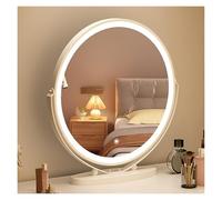 XUQQU Miroir De Maquillage De Courtoisie LED De Bureau À Intensité Variable, Miroir sur Pied Hollywood avec Éclairage, Écran Tactile Intelligent, 3 Modes D'éclairage(White a,45 * 45cm)