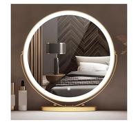 XUQQU Miroir De Maquillage De Courtoisie LED De Bureau À Intensité Variable, Miroir sur Pied Hollywood avec Éclairage, Écran Tactile Intelligent, 3 Modes D'éclairage(Gold,45 * 45cm)