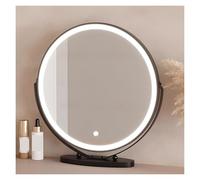 XUQQU Miroir De Maquillage De Courtoisie LED De Bureau À Intensité Variable, Miroir sur Pied Hollywood avec Éclairage, Écran Tactile Intelligent, 3 Modes D'éclairage(Noir,30 * 30cm)