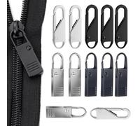 XURJUMI 12 Pièces Tirette Fermeture Eclair Tirettes De Réparation Fermeture Eclair, Onglets Zip De Rechange, Attache Fermeture Eclair, Valise, Sac A Dos, Languette De Réparation Pour Zipper