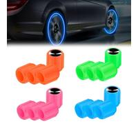 XURJUMI 16 pcs Bouchons de Valve Fluorescents Universels, Bouchons de Valve Lumineux, Capuchonsde Valve de Pneu pour Voiture, Vélo, Moto, SUV
