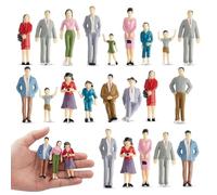 XURJUMI 20 Mini Figurines de Personnes en Plastique Maquettes de Trains à l'Échelle 1:50 Peintes Architecturales Petites Personnes Miniatures Jouet Personnes Assises Debout