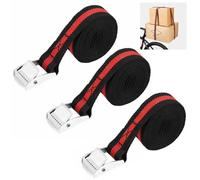 XURJUMI 3 Pièces Sangle d'Arrimage à cliquet, Sangle à Cliquet, 1,5M x 25mm Kit de Fixation, avec Boucle de Serrage, pour Moto, Voiture, Porte Vélo