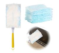 XURJUMI Attrape Et Retient, Kit De Dépoussiérage, 1 Plumeau Et 10 Recharges, Attrape Et Retient Jusqu’À 3 Fois Plus De Cheveux Et Poussière Qu’Un Plumeau Ordinaire