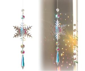 XURJUMI Attrape-Soleils En Cristal De Noël, Acrylique Flocon De Neige Glaçon Suspendu Pendentif Flocons De Neige Décoration,Soleil Cristal Décoration,Cristal Ornement Capteur