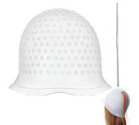 XURJUMI Bonnet À Mèches Avec Crochet,Bonnet Meche De Surbrillance En Silicone Avec Aiguilles À Crochet Peigne De Teinture Pour Cheveux Soulignant Le Chapeau De Glaçage Chapeau