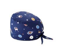 XURJUMI Calot Chirurgien Femme et Homme, Chapeaux Chirurgical Réglable en Tissu, Respirant Bonnet de Travail avec Boutons Calot et Bandeau Absorbant, pour Médecins, Infirmiere, Dentiste (Univers)