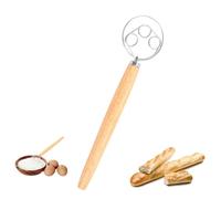 XURJUMI Fouet Danois, Fouet De Pâte Danoise De 33 Cm - Fouet Hollandais - Batte À Œufs - Pâte Danoise - Fouet Avec Manche En Bois - Mixeur - Fil En Acier Inoxydable 304 Pour La Fabrication De