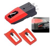 XURJUMI Lot de 3 Aiguilles pour Tourne-Disque avec 1 Cartouche pour Phonographe LP Platine Tourne-Disque Diamant Stylet de Remplacement pour Tourne-Disque Vinyle