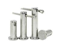 Xuro Axe d'axe cylindrique à tête plate en acier inoxydable 304 avec goujon à trou M3 M4 M5 M6 M8~M12, goupille fendue de positionnement