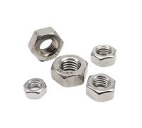 Xuro Écrous hexagonaux en acier inoxydable DIN934 304 A2-70, lot de 10/25/50/100 pièces, M1,6, M2, M2,5, M3, M4, M5, M6, M8(50PCs M2.5)